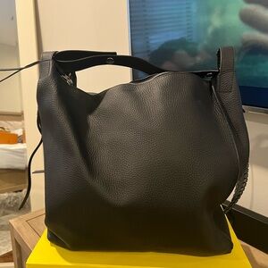 All Saints Kita Black Leather Backpack/Tote Bag
